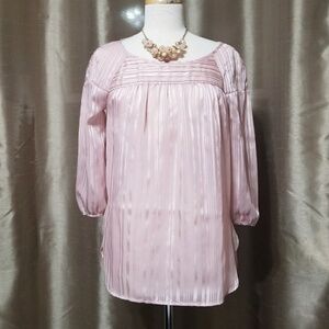 LC LAUREN CONRAD Striped Peasant Top